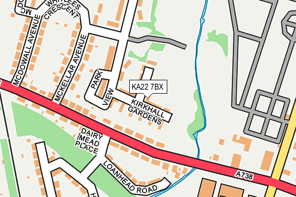 KA22 7BX map - OS OpenMap – Local (Ordnance Survey)