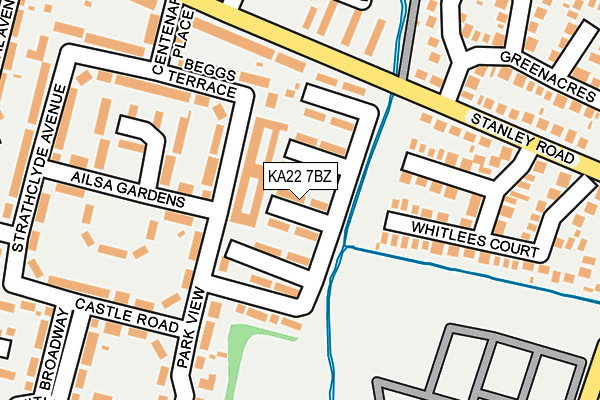 KA22 7BZ map - OS OpenMap – Local (Ordnance Survey)