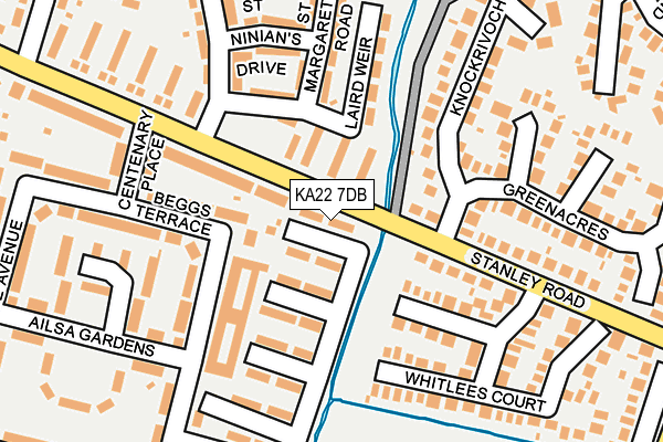 KA22 7DB map - OS OpenMap – Local (Ordnance Survey)