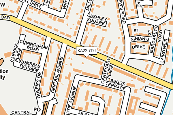 KA22 7DJ map - OS OpenMap – Local (Ordnance Survey)