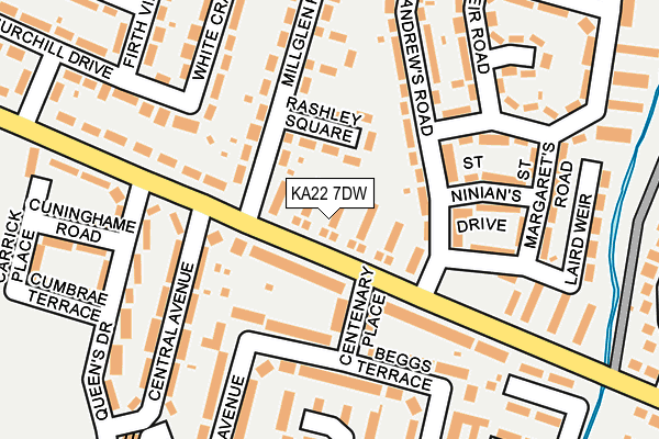 KA22 7DW map - OS OpenMap – Local (Ordnance Survey)