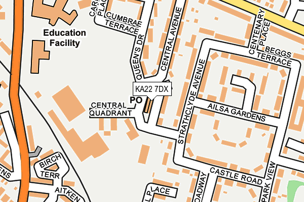 KA22 7DX map - OS OpenMap – Local (Ordnance Survey)