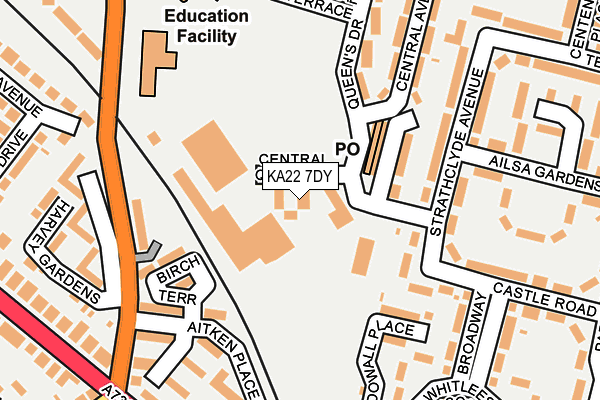 KA22 7DY map - OS OpenMap – Local (Ordnance Survey)