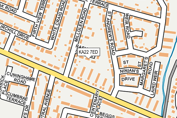 KA22 7ED map - OS OpenMap – Local (Ordnance Survey)