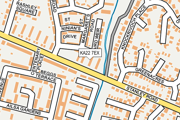 KA22 7EX map - OS OpenMap – Local (Ordnance Survey)