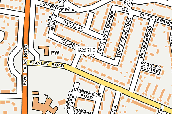 KA22 7HE map - OS OpenMap – Local (Ordnance Survey)