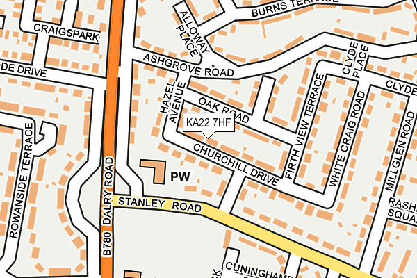 KA22 7HF map - OS OpenMap – Local (Ordnance Survey)