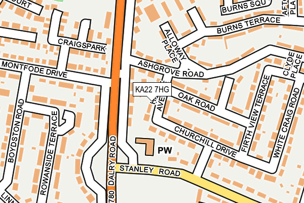 KA22 7HG map - OS OpenMap – Local (Ordnance Survey)