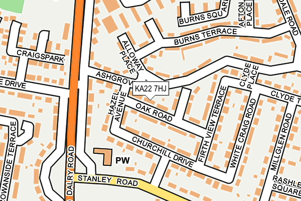 KA22 7HJ map - OS OpenMap – Local (Ordnance Survey)