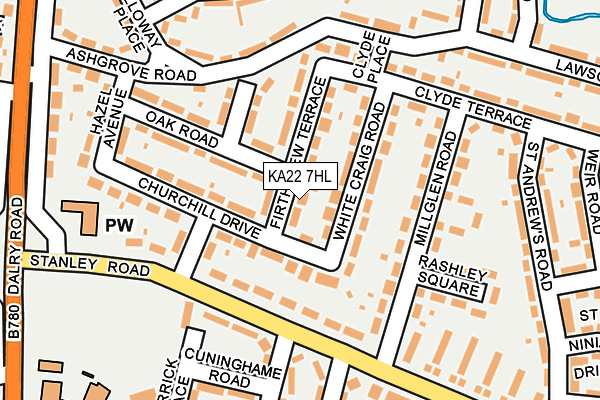 KA22 7HL map - OS OpenMap – Local (Ordnance Survey)