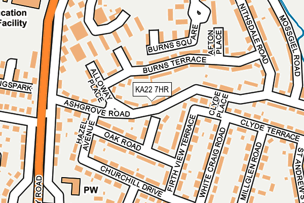 KA22 7HR map - OS OpenMap – Local (Ordnance Survey)
