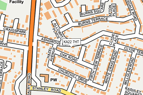 KA22 7HT map - OS OpenMap – Local (Ordnance Survey)