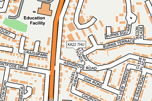 KA22 7HU map - OS OpenMap – Local (Ordnance Survey)
