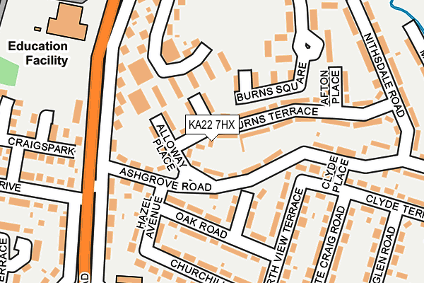 KA22 7HX map - OS OpenMap – Local (Ordnance Survey)