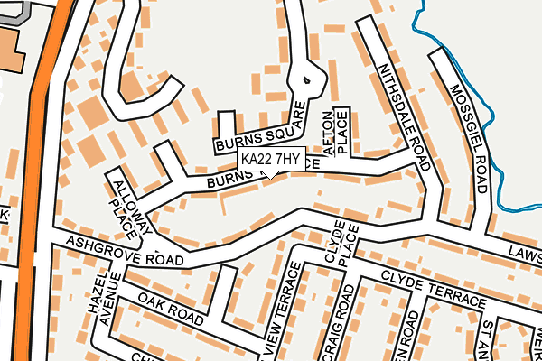KA22 7HY map - OS OpenMap – Local (Ordnance Survey)