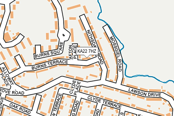 KA22 7HZ map - OS OpenMap – Local (Ordnance Survey)