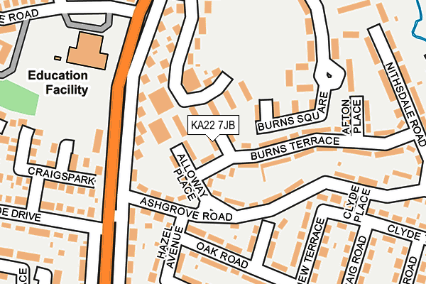 KA22 7JB map - OS OpenMap – Local (Ordnance Survey)
