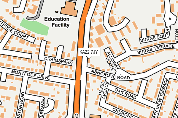 KA22 7JY map - OS OpenMap – Local (Ordnance Survey)