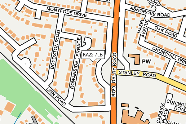 KA22 7LB map - OS OpenMap – Local (Ordnance Survey)