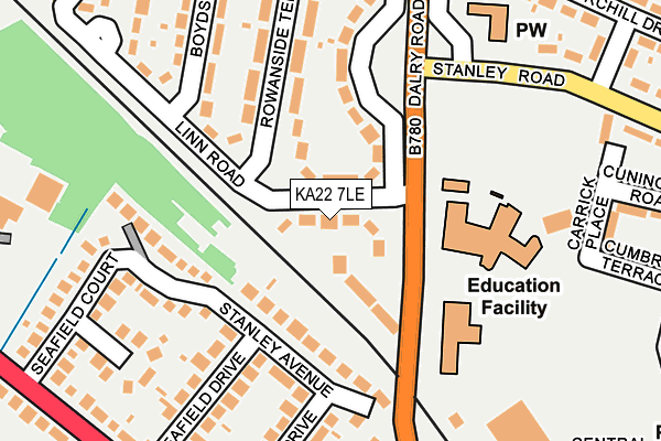 KA22 7LE map - OS OpenMap – Local (Ordnance Survey)