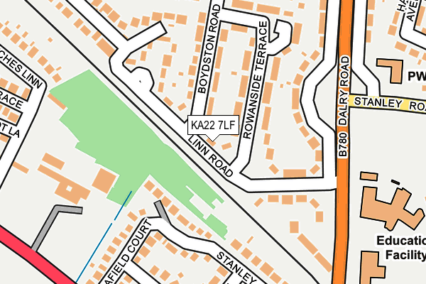 KA22 7LF map - OS OpenMap – Local (Ordnance Survey)
