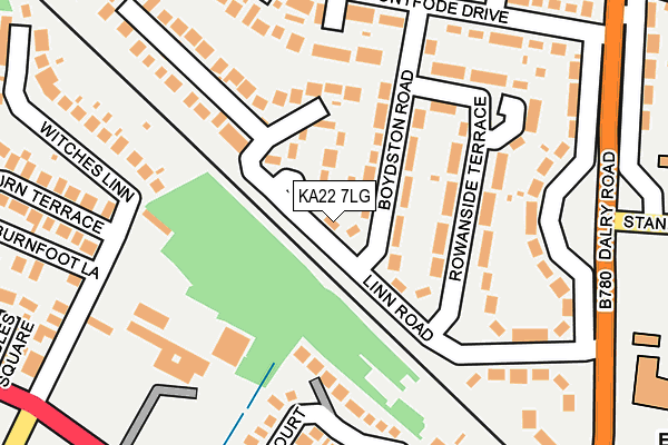 KA22 7LG map - OS OpenMap – Local (Ordnance Survey)