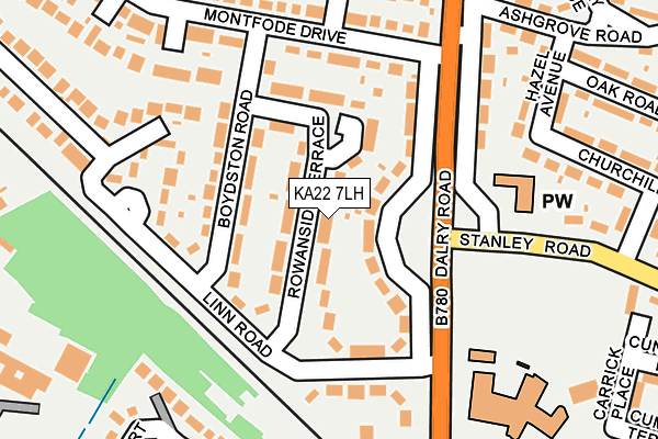 KA22 7LH map - OS OpenMap – Local (Ordnance Survey)