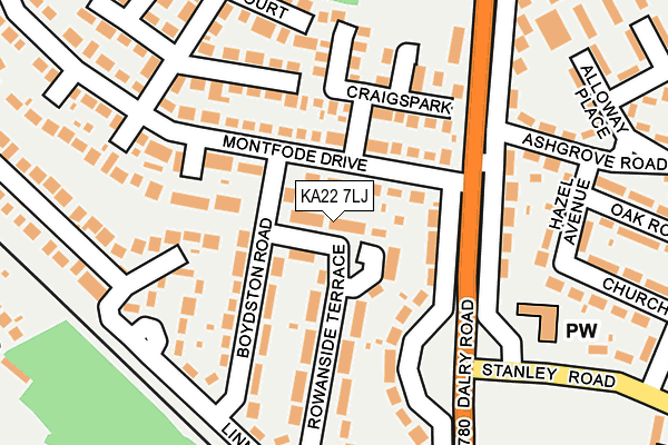 KA22 7LJ map - OS OpenMap – Local (Ordnance Survey)