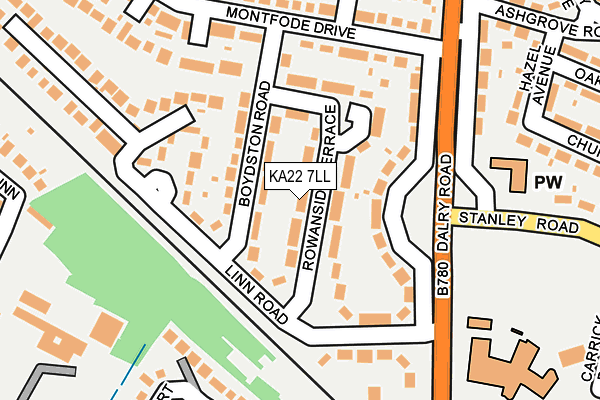 KA22 7LL map - OS OpenMap – Local (Ordnance Survey)