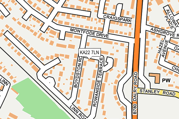 KA22 7LN map - OS OpenMap – Local (Ordnance Survey)