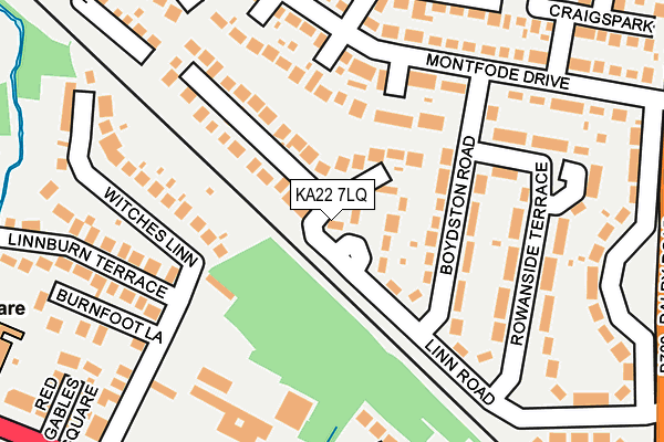 KA22 7LQ map - OS OpenMap – Local (Ordnance Survey)