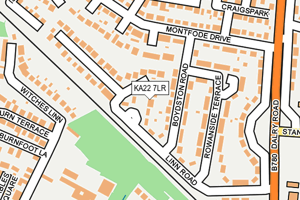 KA22 7LR map - OS OpenMap – Local (Ordnance Survey)