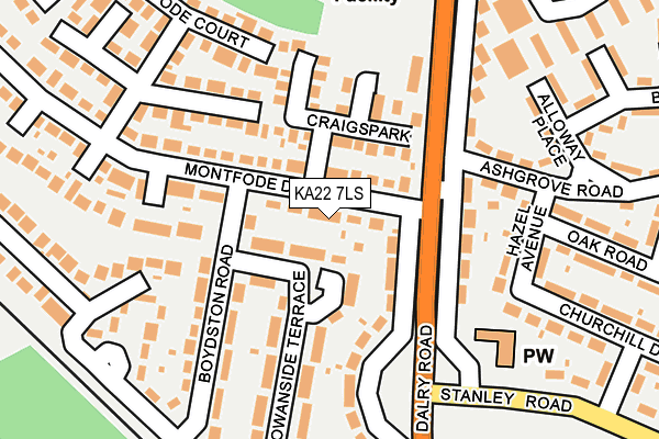 KA22 7LS map - OS OpenMap – Local (Ordnance Survey)