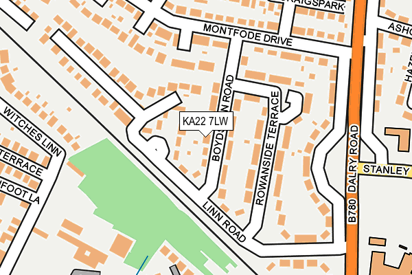 KA22 7LW map - OS OpenMap – Local (Ordnance Survey)