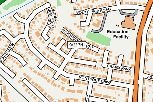KA22 7NJ map - OS OpenMap – Local (Ordnance Survey)