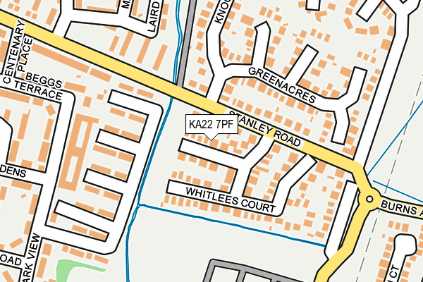 KA22 7PF map - OS OpenMap – Local (Ordnance Survey)