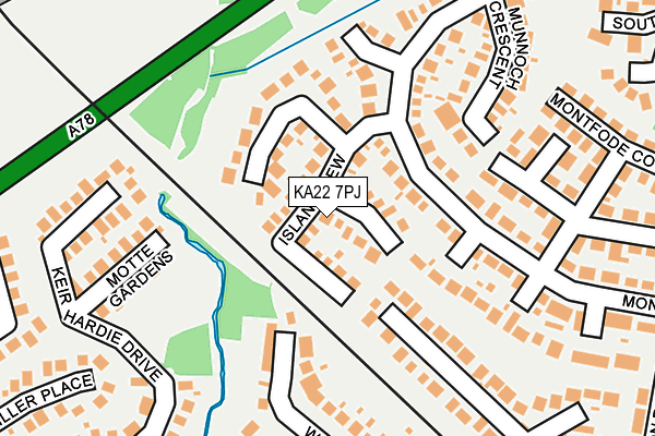 KA22 7PJ map - OS OpenMap – Local (Ordnance Survey)