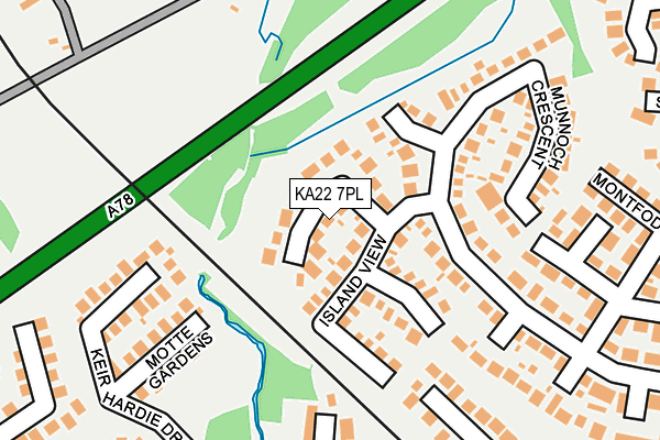 KA22 7PL map - OS OpenMap – Local (Ordnance Survey)