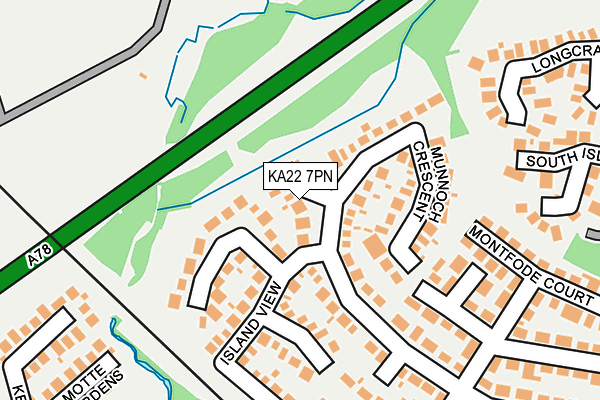 KA22 7PN map - OS OpenMap – Local (Ordnance Survey)