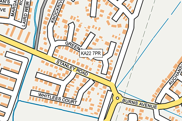KA22 7PR map - OS OpenMap – Local (Ordnance Survey)