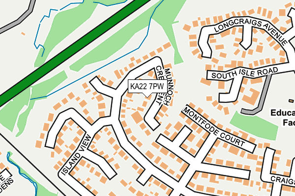 KA22 7PW map - OS OpenMap – Local (Ordnance Survey)