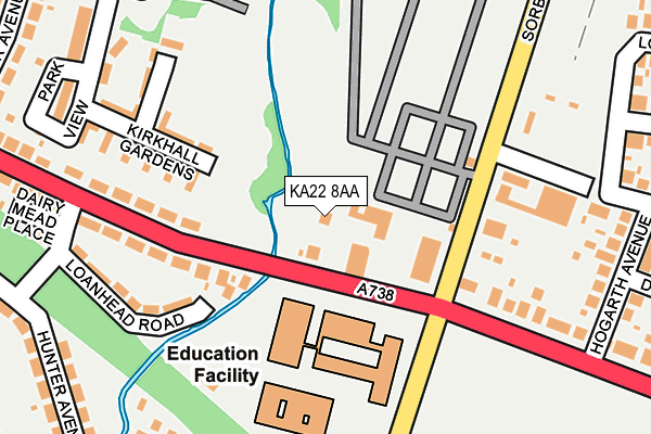 KA22 8AA map - OS OpenMap – Local (Ordnance Survey)