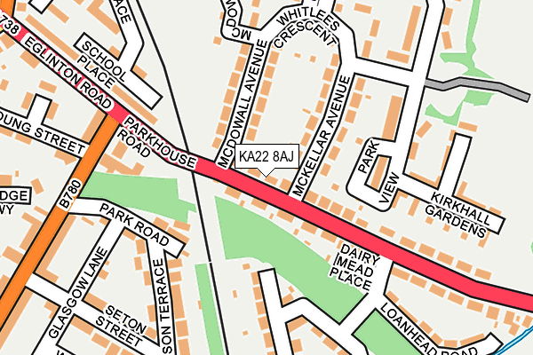 KA22 8AJ map - OS OpenMap – Local (Ordnance Survey)