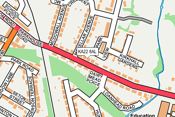 KA22 8AL map - OS OpenMap – Local (Ordnance Survey)