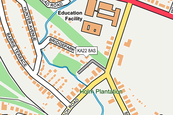 KA22 8AS map - OS OpenMap – Local (Ordnance Survey)