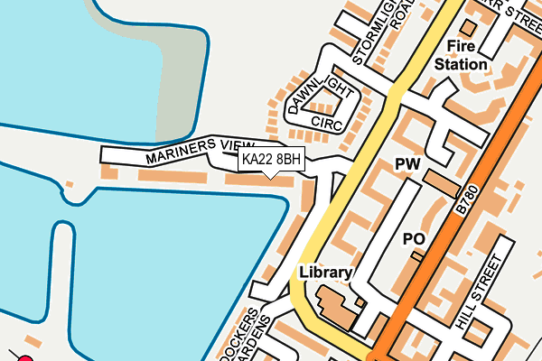 KA22 8BH map - OS OpenMap – Local (Ordnance Survey)