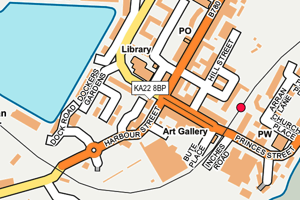 KA22 8BP map - OS OpenMap – Local (Ordnance Survey)