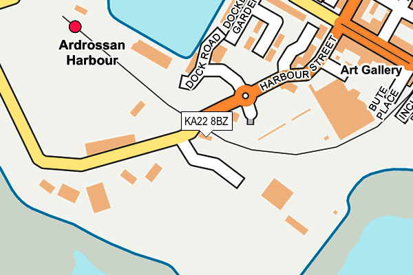KA22 8BZ map - OS OpenMap – Local (Ordnance Survey)