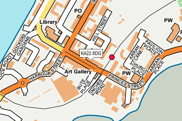 KA22 8DG map - OS OpenMap – Local (Ordnance Survey)