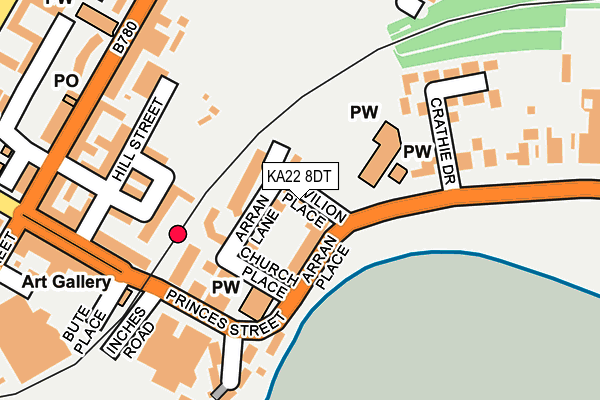 KA22 8DT map - OS OpenMap – Local (Ordnance Survey)
